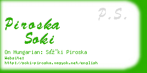 piroska soki business card